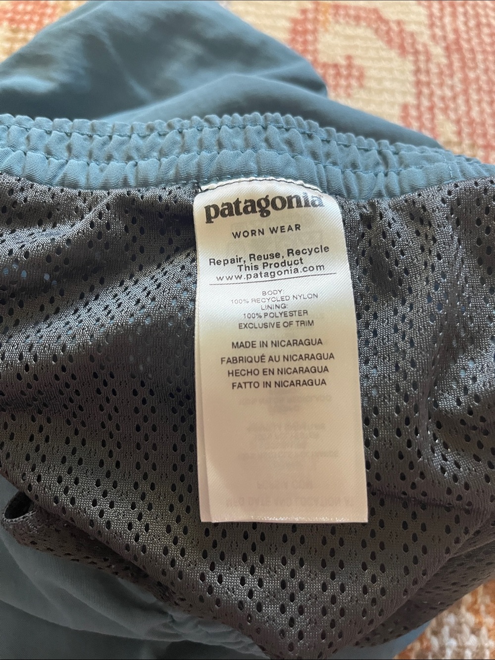 Patagonia Men’s Baggies Shorts XXL Teal Blue Green EUC Lightweight Outdoor - Picture 7 of 9